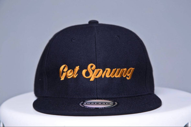 Load image into Gallery viewer, The “GET SPRUNG” black snap back hat
