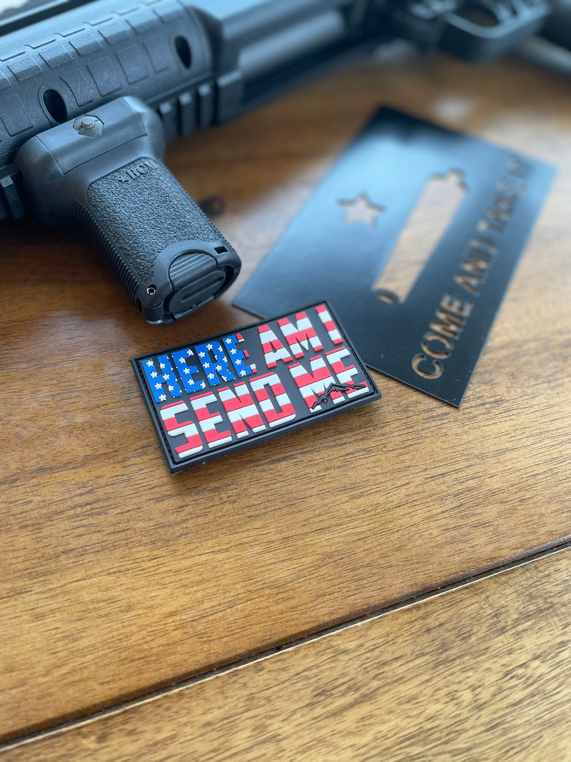 Load image into Gallery viewer, Here Am I, Send Me Patriotic PVC Patch