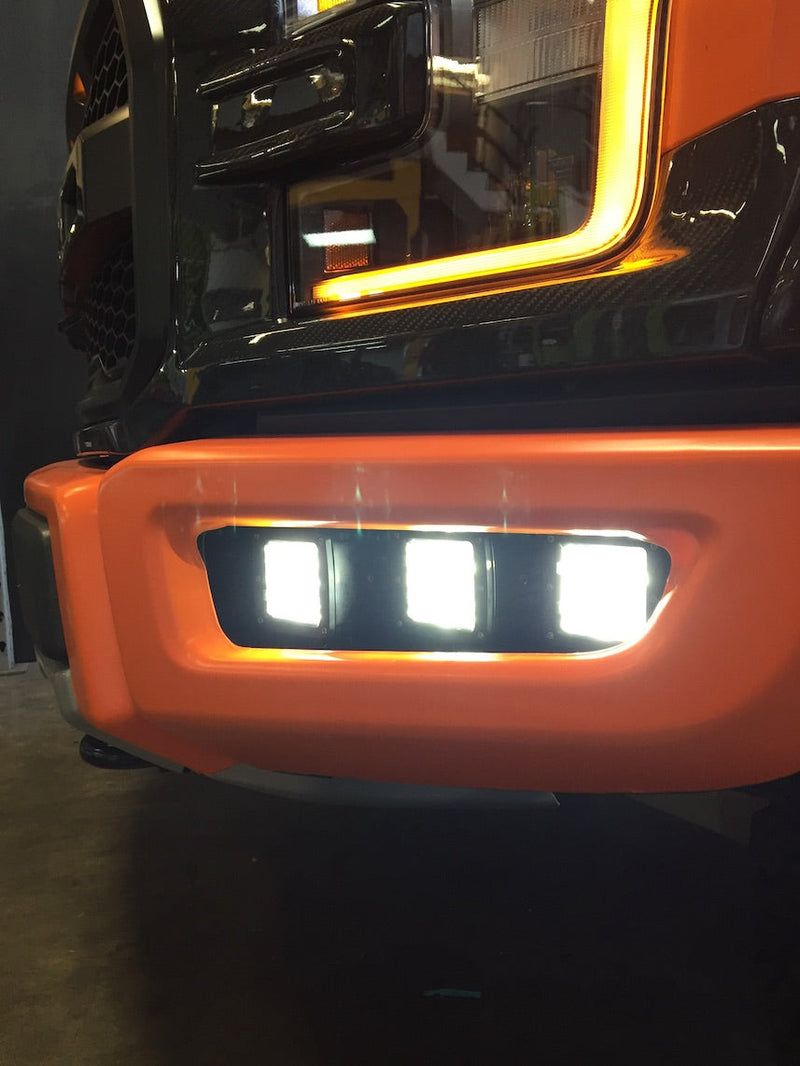 Load image into Gallery viewer, 2017-2020 Ford Raptor Triple Pod Fog Light Mount