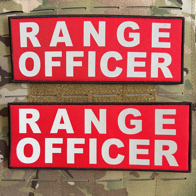 Load image into Gallery viewer, Pair of RANGE OFFICER Patches (3” x 8”) Pair of Reflective Hook and Loop