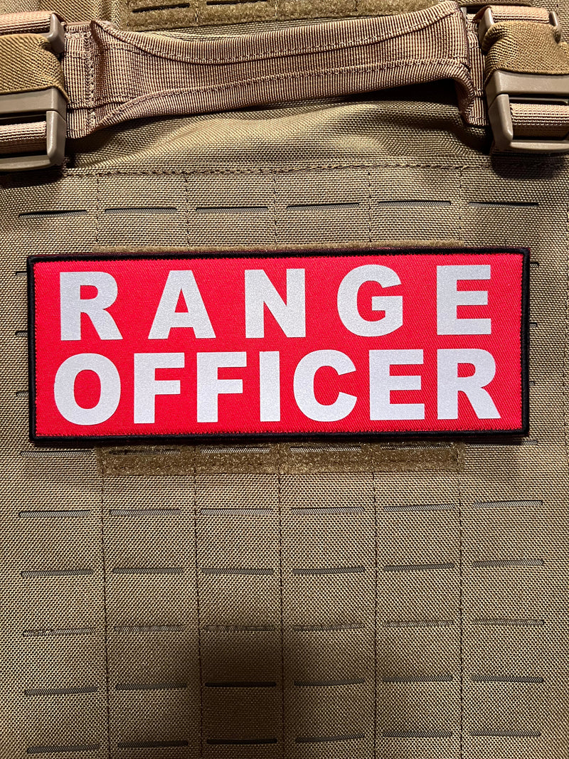 Load image into Gallery viewer, Pair of RANGE OFFICER Patches (3” x 8”) Pair of Reflective Hook and Loop