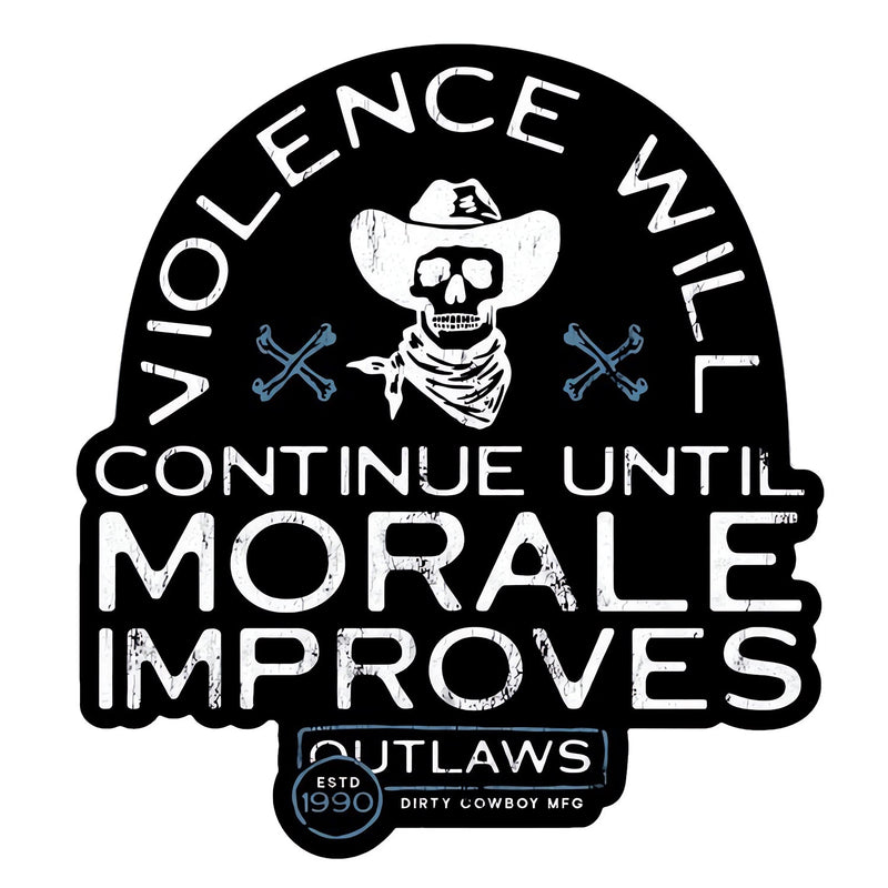 Load image into Gallery viewer, Violence Will Continue Until Morale Improves Decal Sticker