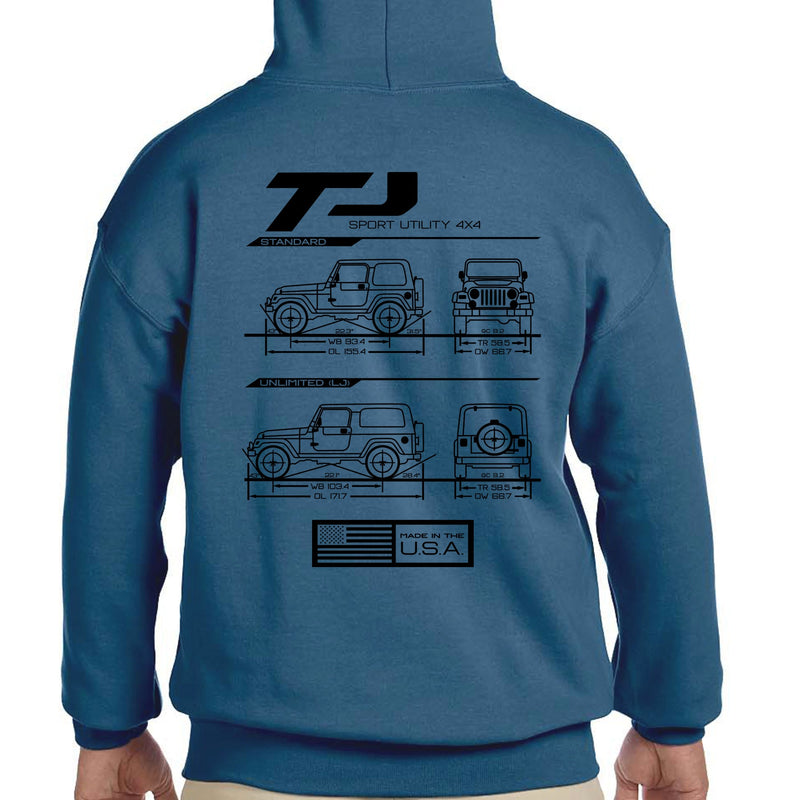 Load image into Gallery viewer, TJ/LJ Blueprint Pullover Hoodie