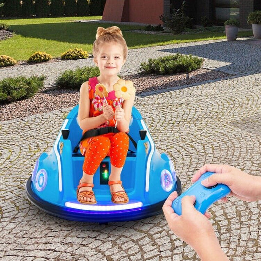 Interactive 12V Bumper Car for Kids with Remote Control, LED Lights, and Music
