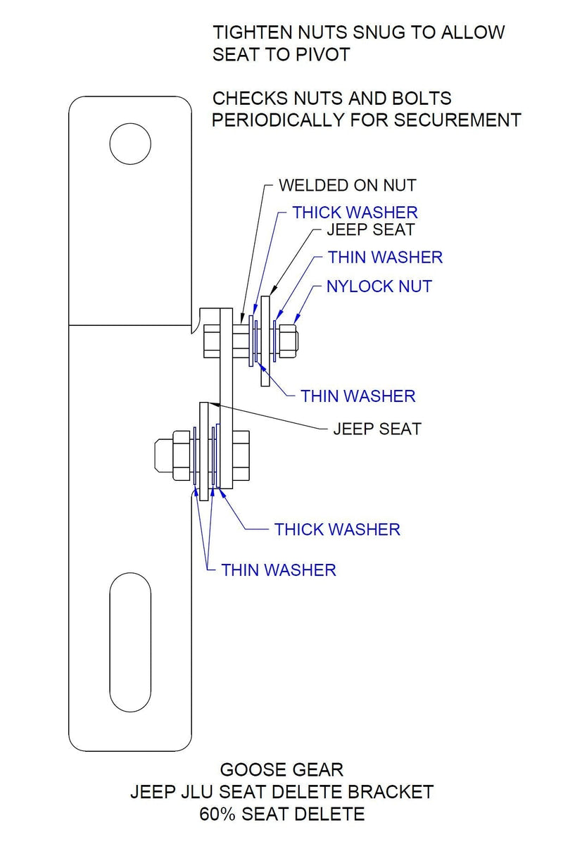 Load image into Gallery viewer, Jeep Wrangler 2018-2023 JLU 4 Door - 60% Seat Delete Bracket