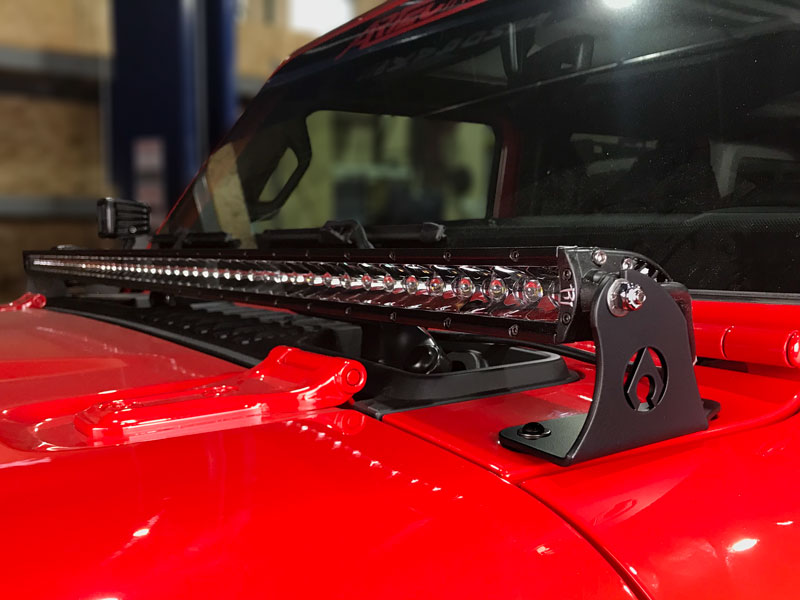 Load image into Gallery viewer, JL 50 inch LED Light Bar Mounts - Hood