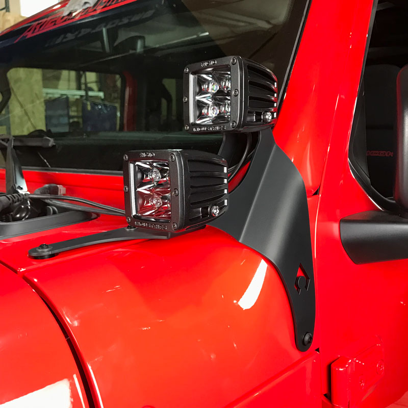 Load image into Gallery viewer, JL A-pillar Dual LED Cube Light Mounts