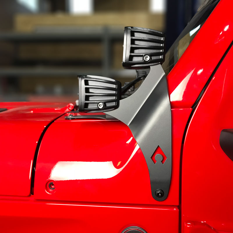 Load image into Gallery viewer, JL A-pillar Dual LED Cube Light Mounts