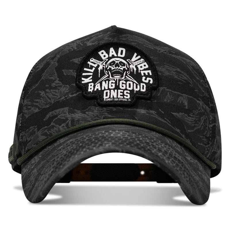 Load image into Gallery viewer, Kill Bad Vibes Skull Patch Weekender Snapback