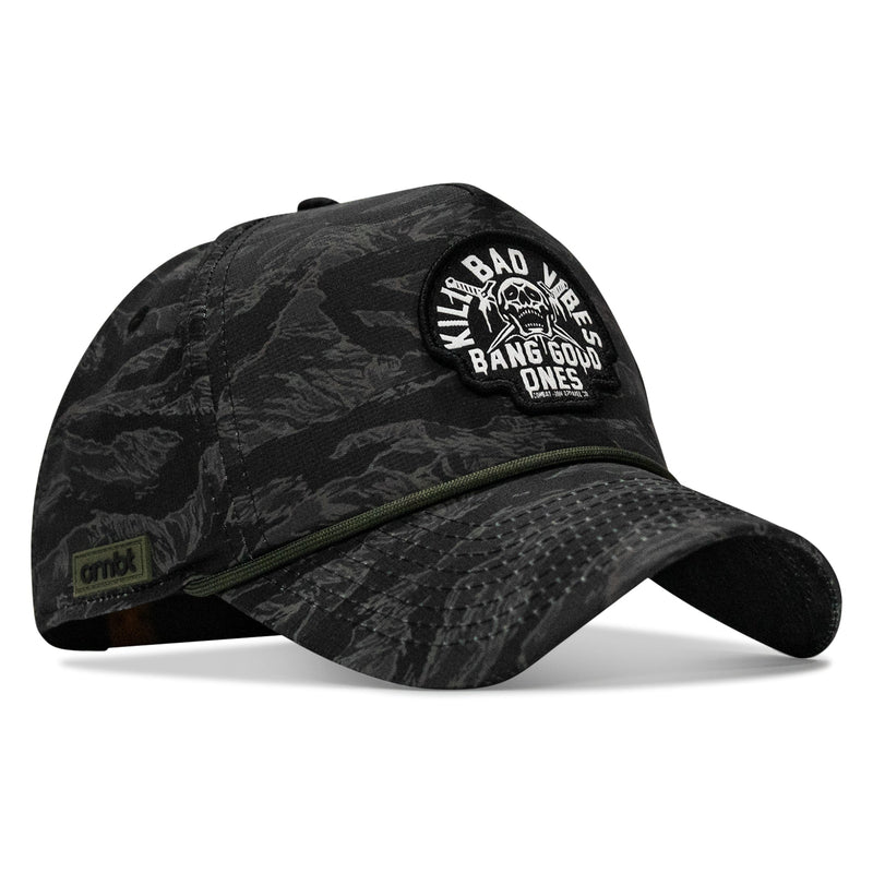Load image into Gallery viewer, Kill Bad Vibes Skull Patch Weekender Snapback