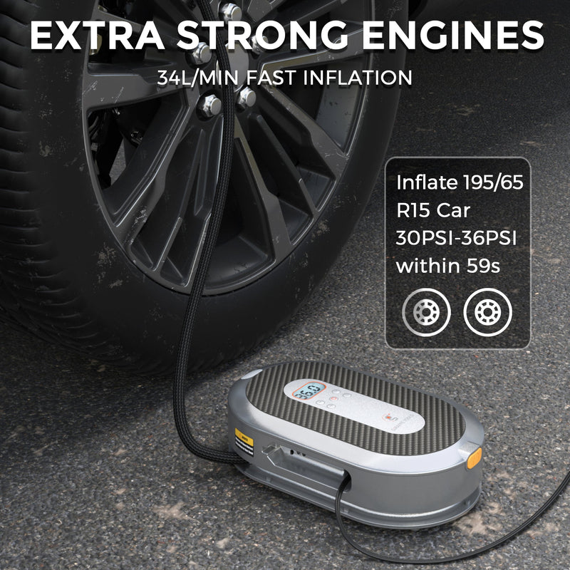 Load image into Gallery viewer, Retractable Car Tire Inflator