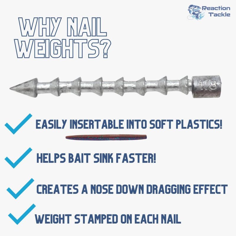 Load image into Gallery viewer, Reaction Tackle Lead Nail Weights/Insert Sinkers
