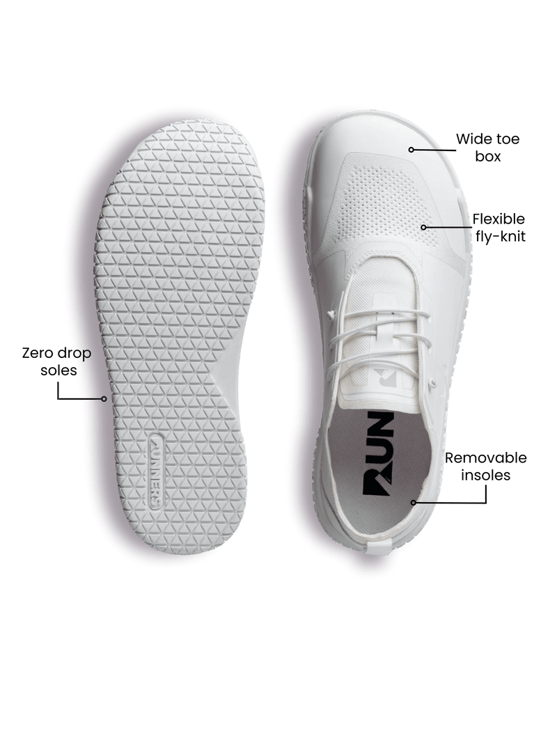 Load image into Gallery viewer, Barefoot Training Shoes Zero Drop - White | Wide Toe Box Minimalist Trainer