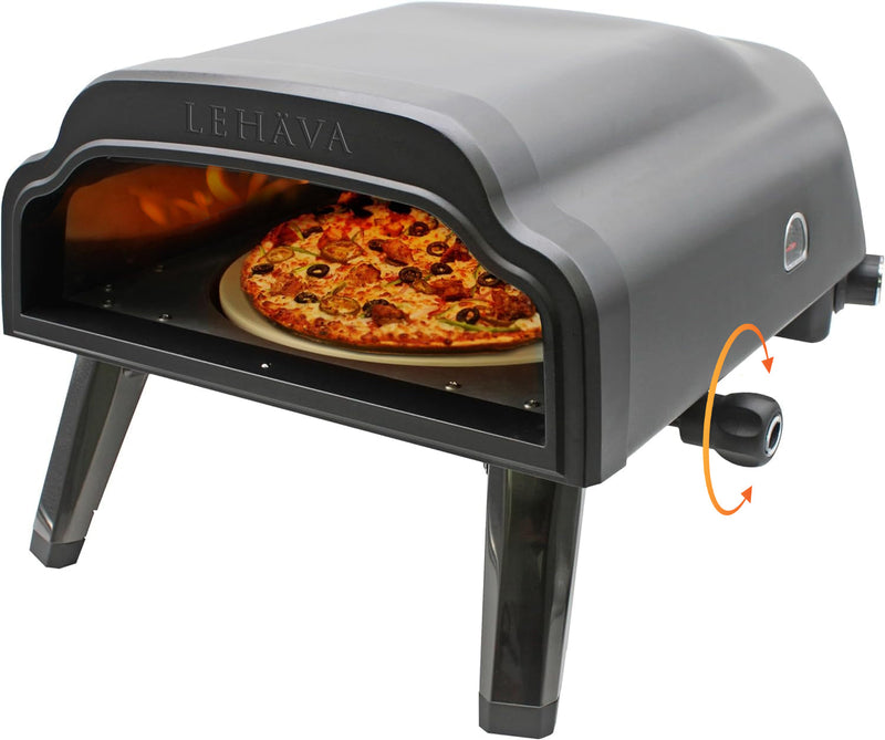 Load image into Gallery viewer, Flame King Outdoor Portable 14-inch Propane Pizza Oven Gas 360 Degree Rotating Stone