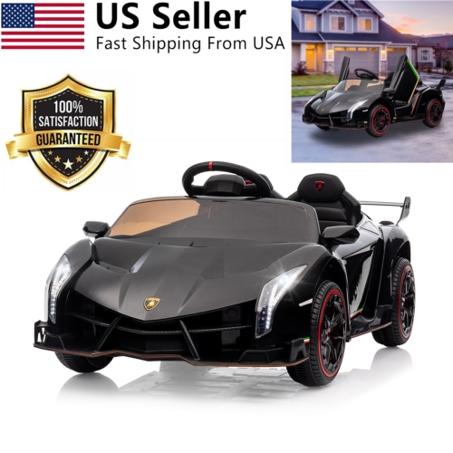 Licensed 12V Lamborghini Electric Ride-On Car for Kids with 2 Seats and Remote Control