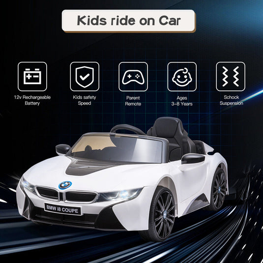 Licensed BMW Style Electric Ride-On Car for Kids with Remote Control, MP3 Player, and LED Lights - 12V