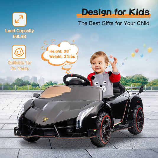 Licensed Lamborghini Electric Ride-On Car for Kids with MP3 and Remote Control - 12V
