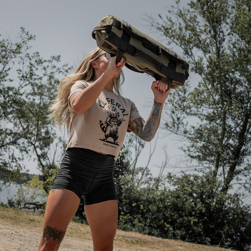 Load image into Gallery viewer, Lil Feral Raccoon Women's Crop T-Shirt