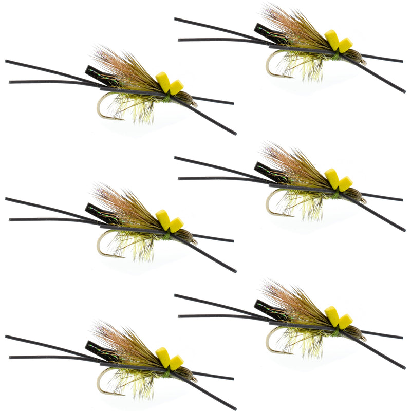 Load image into Gallery viewer, Long Tail Skwala Stone - Squalla Stonefly Dry Fly - 6 Flies Hook Size 10