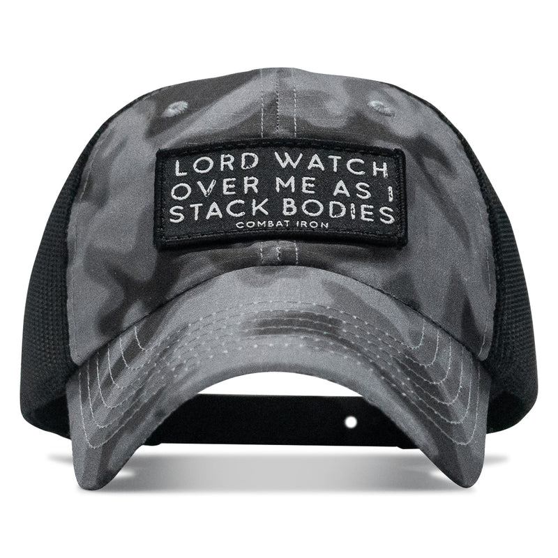 Load image into Gallery viewer, Lord Watch Over Me As I Stack Bodies Patch Tactical Ripstop Mesh Snapback Hat