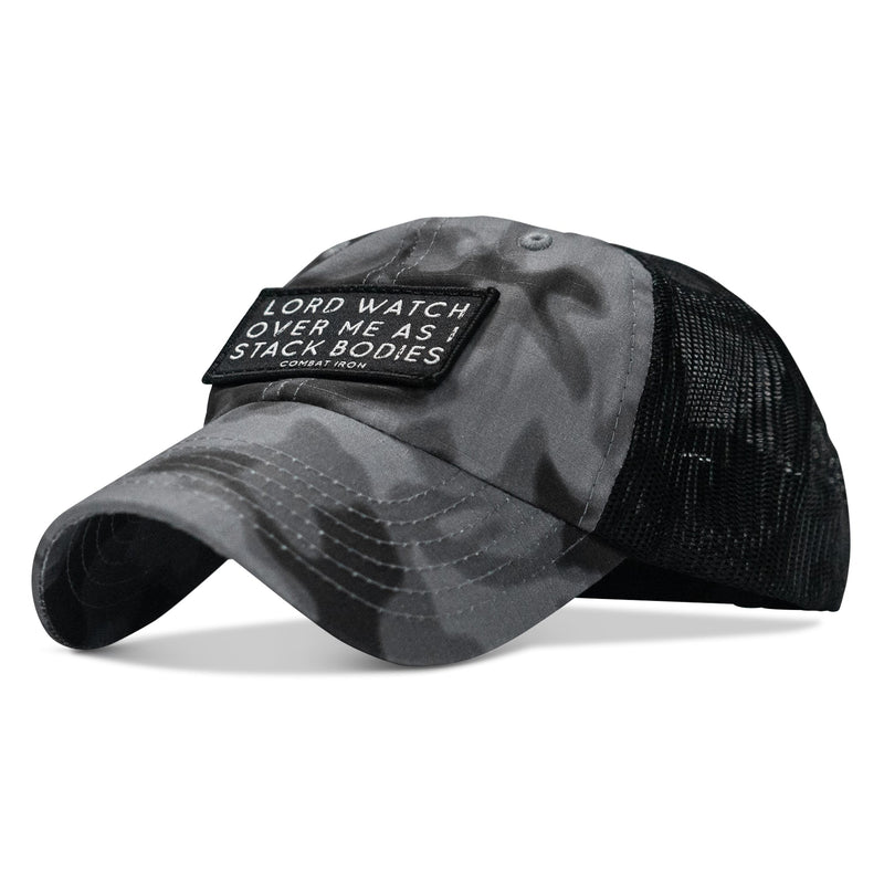 Load image into Gallery viewer, Lord Watch Over Me As I Stack Bodies Patch Tactical Ripstop Mesh Snapback Hat