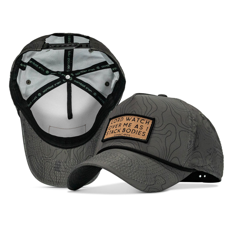 Load image into Gallery viewer, Lord Watch Over Me As I Stack Bodies (Tan) Patch Waterproof Weekender Snapback