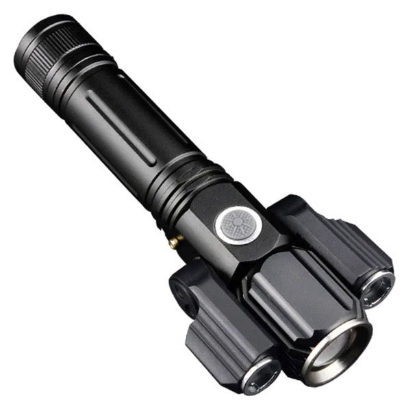 Load image into Gallery viewer, 3 Head Zoomable Rechargeable LED Flashlight