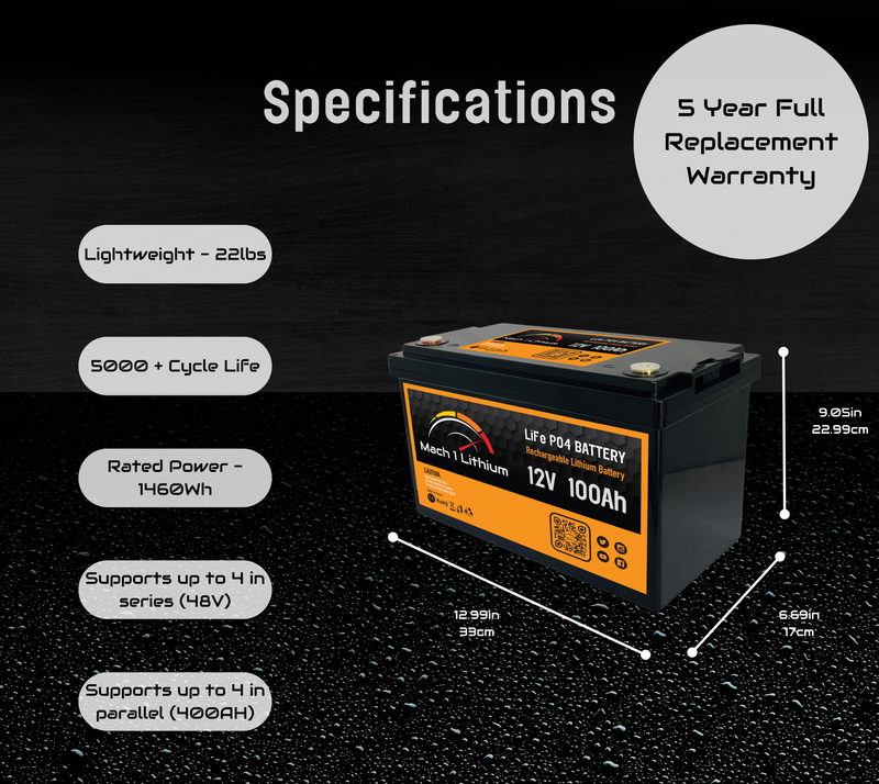 Load image into Gallery viewer, 12.8V 100Ah LiFePO4 Deep Cycle Lithium Battery