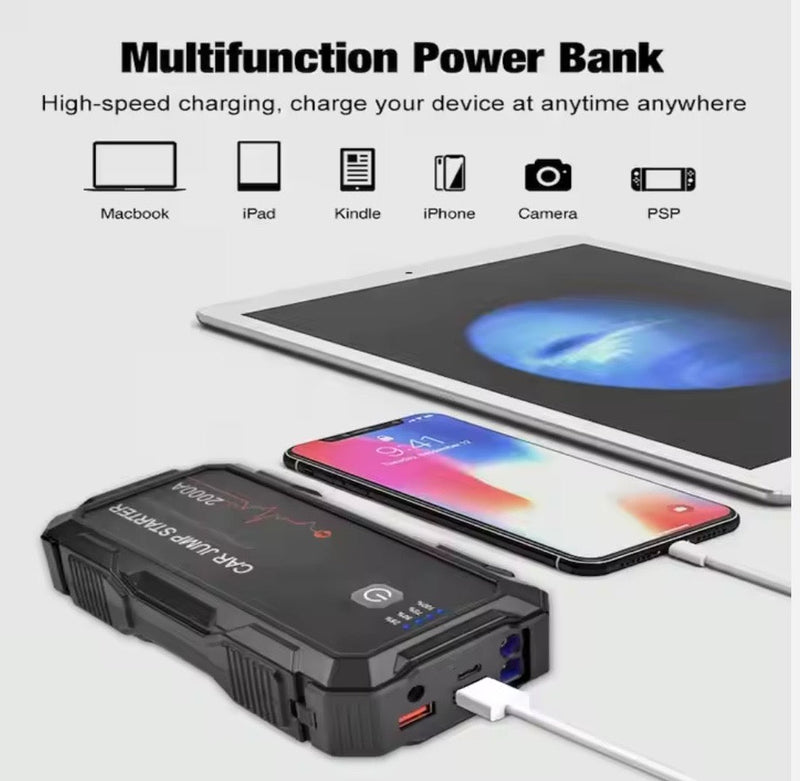 Load image into Gallery viewer, 2000A Car Jump Starter Booster Jumper Box Power Bank Battery Charger Portable US