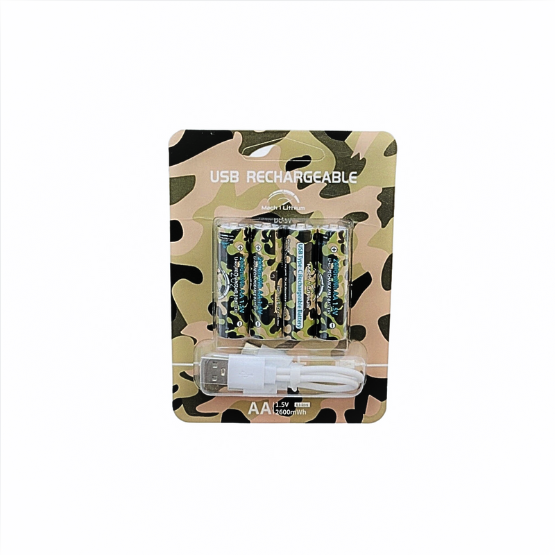Load image into Gallery viewer, AA Rechargeable Batteries, LI-ION, Camouflage (Pack of 4)