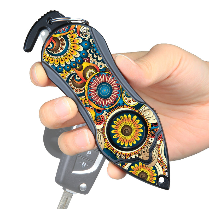 Load image into Gallery viewer, Personal Alarm Keychain Safety Emergency Tool (Mandala)