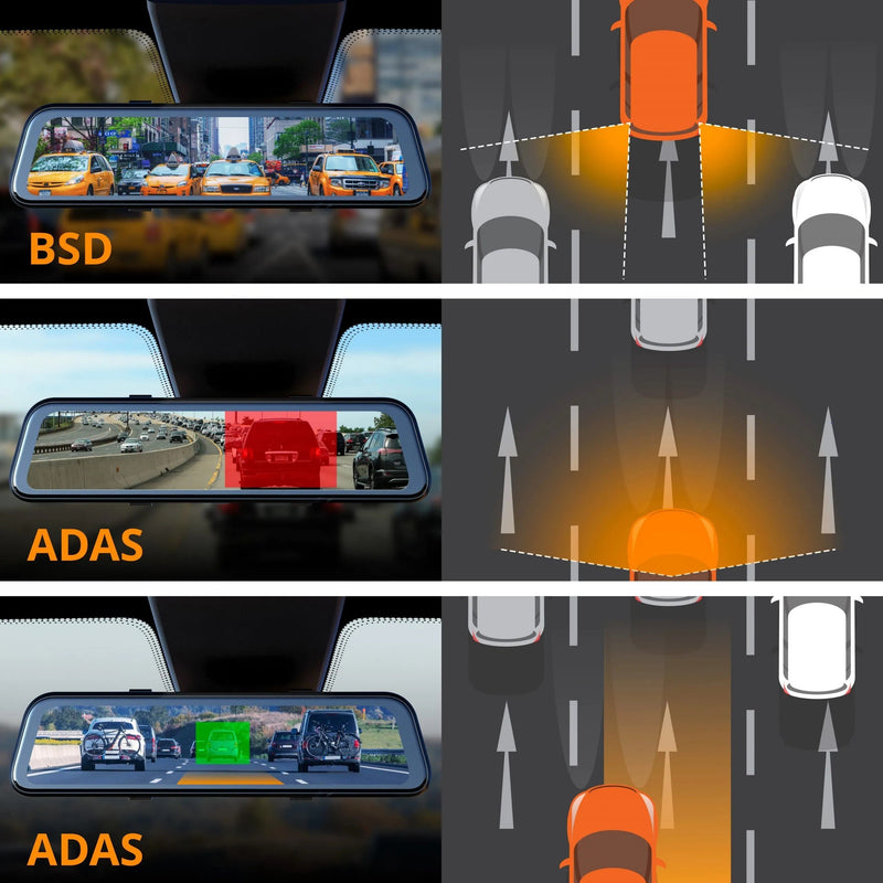 Load image into Gallery viewer, Rexing M1 Pro 2K Dual Mirror Dash Cam 1440p (Front) + 1080p (Rear)