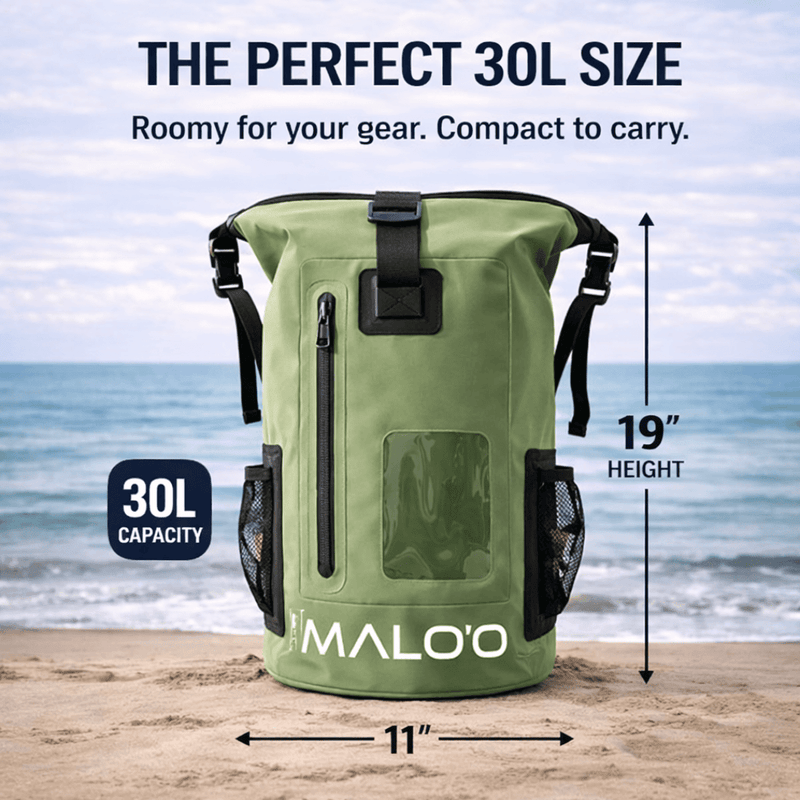 Load image into Gallery viewer, 30L Waterproof Backpack – Roll-Top Dry Bag for Beach, Travel & Outdoor Gear