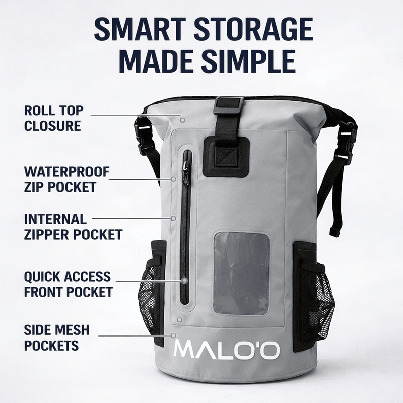 Load image into Gallery viewer, 30L Waterproof Backpack – Roll-Top Dry Bag for Beach, Travel & Outdoor Gear