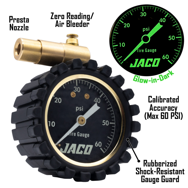 Load image into Gallery viewer, MBX-60 Presta Tire Pressure Gauge for Bikes (Max 60 PSI) | MTB & XC Series