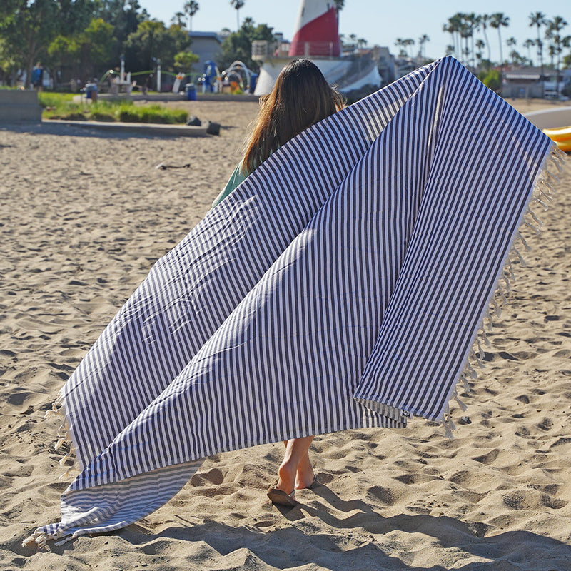 Load image into Gallery viewer, Mediterranean - OVERSIZED Turkish Beach Towel Blanket