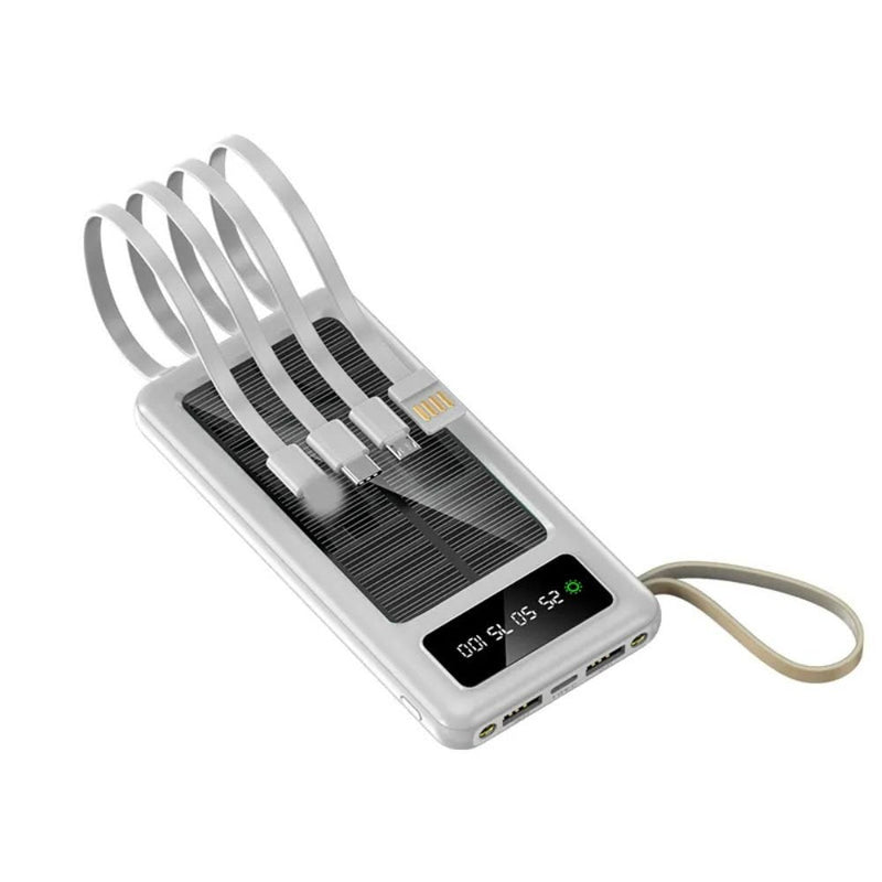 Load image into Gallery viewer, Portable Solar Power Bank with Built-in Cables
