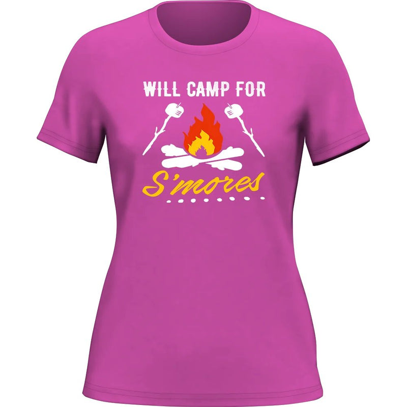 Load image into Gallery viewer, Will Camp For Smores Women T-Shirt / Fitted T-Shirt