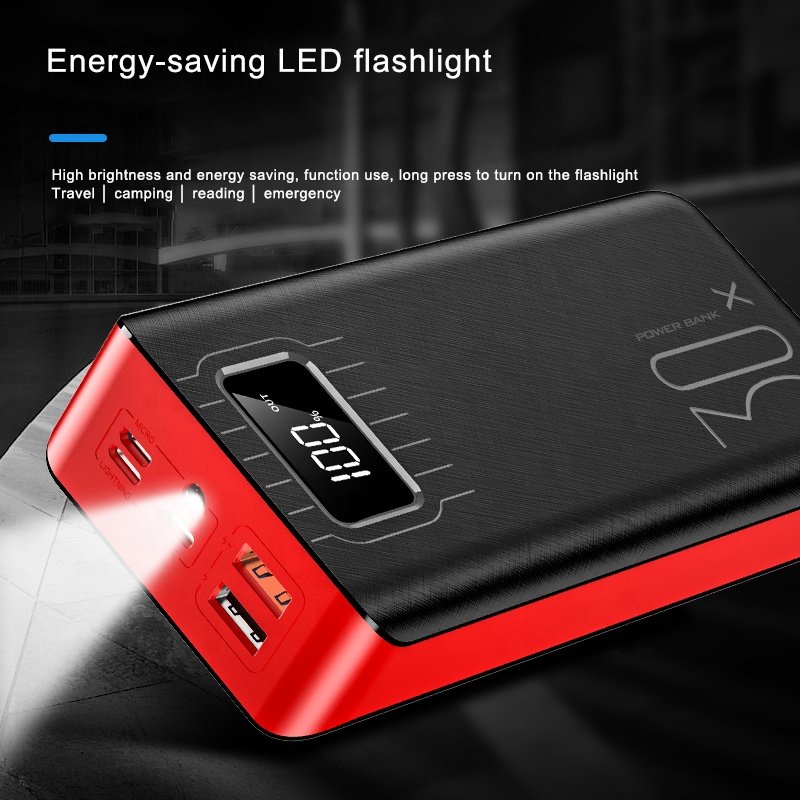 Load image into Gallery viewer, 20000mAh External Battery Power Bank Dual USB With LED Flashlight