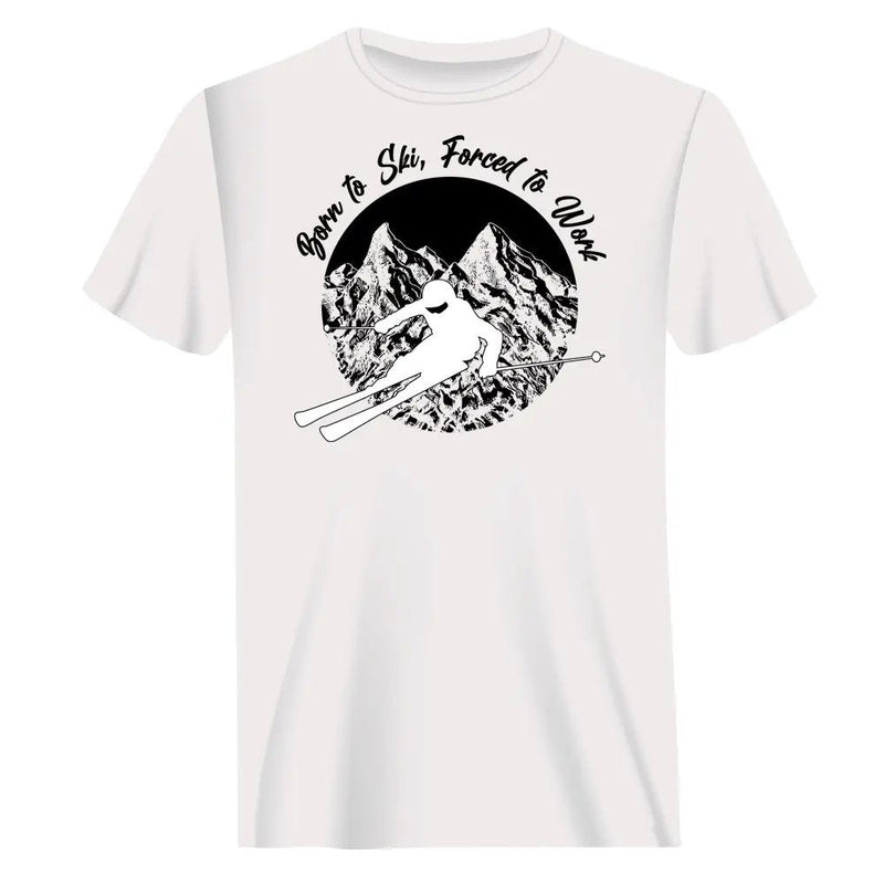 Load image into Gallery viewer, Born To Ski Forced To Work Man T-Shirt