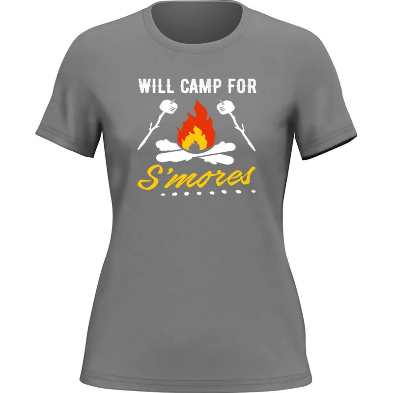 Load image into Gallery viewer, Will Camp For Smores Women T-Shirt / Fitted T-Shirt