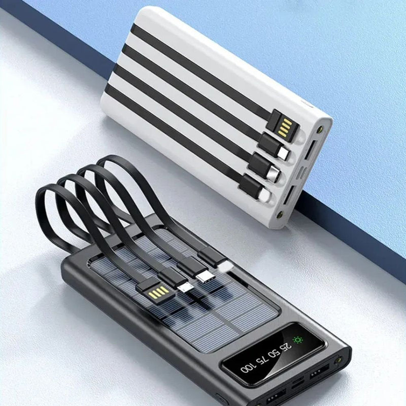 Load image into Gallery viewer, Portable Solar Power Bank with Built-in Cables