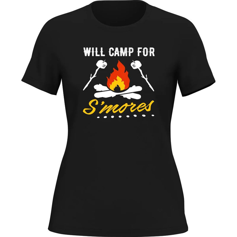 Load image into Gallery viewer, Will Camp For Smores Women T-Shirt / Fitted T-Shirt