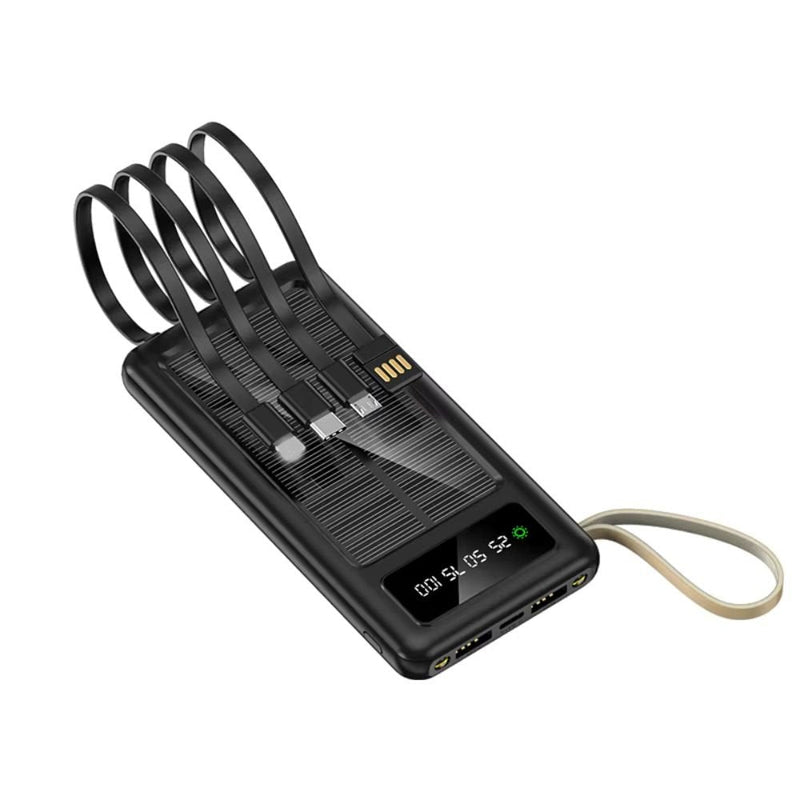 Load image into Gallery viewer, Portable Solar Power Bank with Built-in Cables