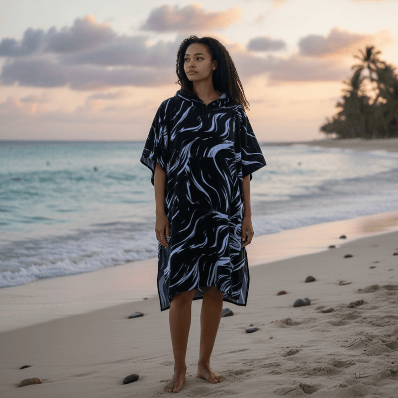 Load image into Gallery viewer, Mehana Changing Poncho – Quick-Dry Surf Poncho & Hooded Towel for Beach & Water Adventures