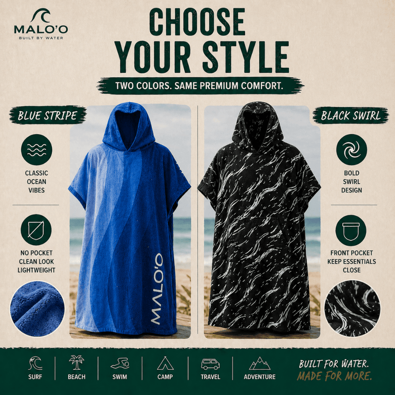 Load image into Gallery viewer, Mehana Changing Poncho – Quick-Dry Surf Poncho & Hooded Towel for Beach & Water Adventures