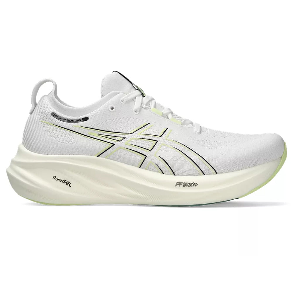 Men's Asics Gel-Nimbus 26, White/Birch, 12.5 D Medium - Skoutley Outdoors LLC