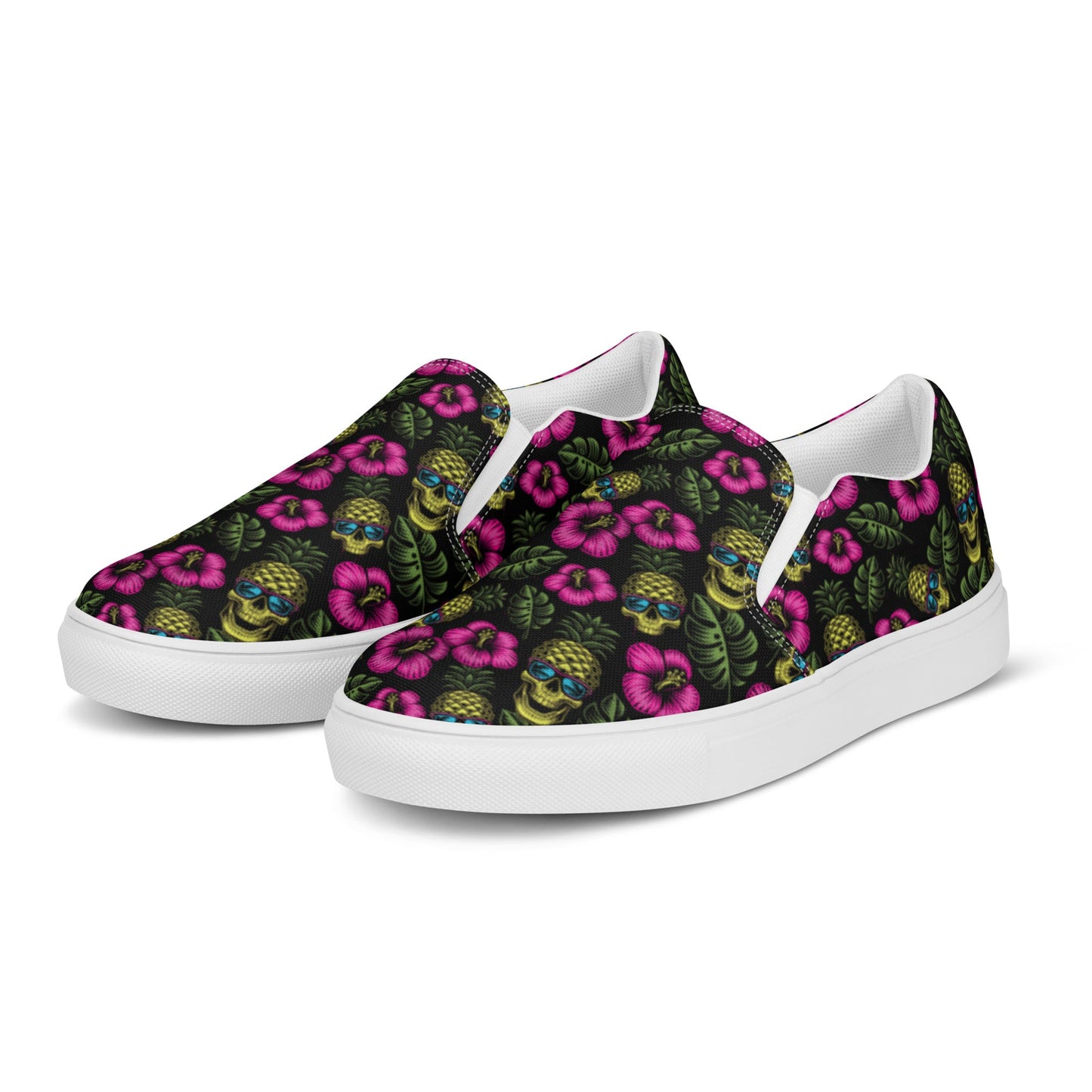 Rad Palm Pineapple Head Men’s Slip On Canvas Shoes