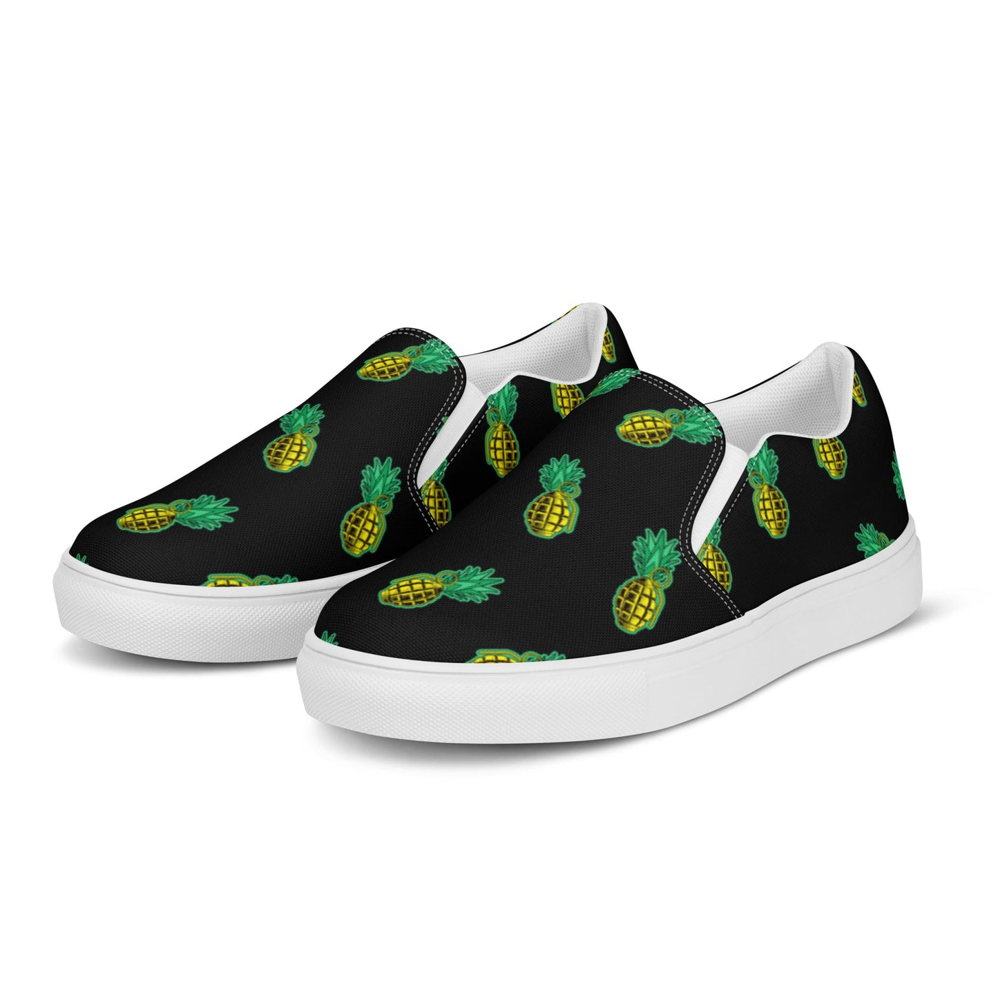 Rad Palm Pineapple Death Men’s Slip-On Canvas Shoes