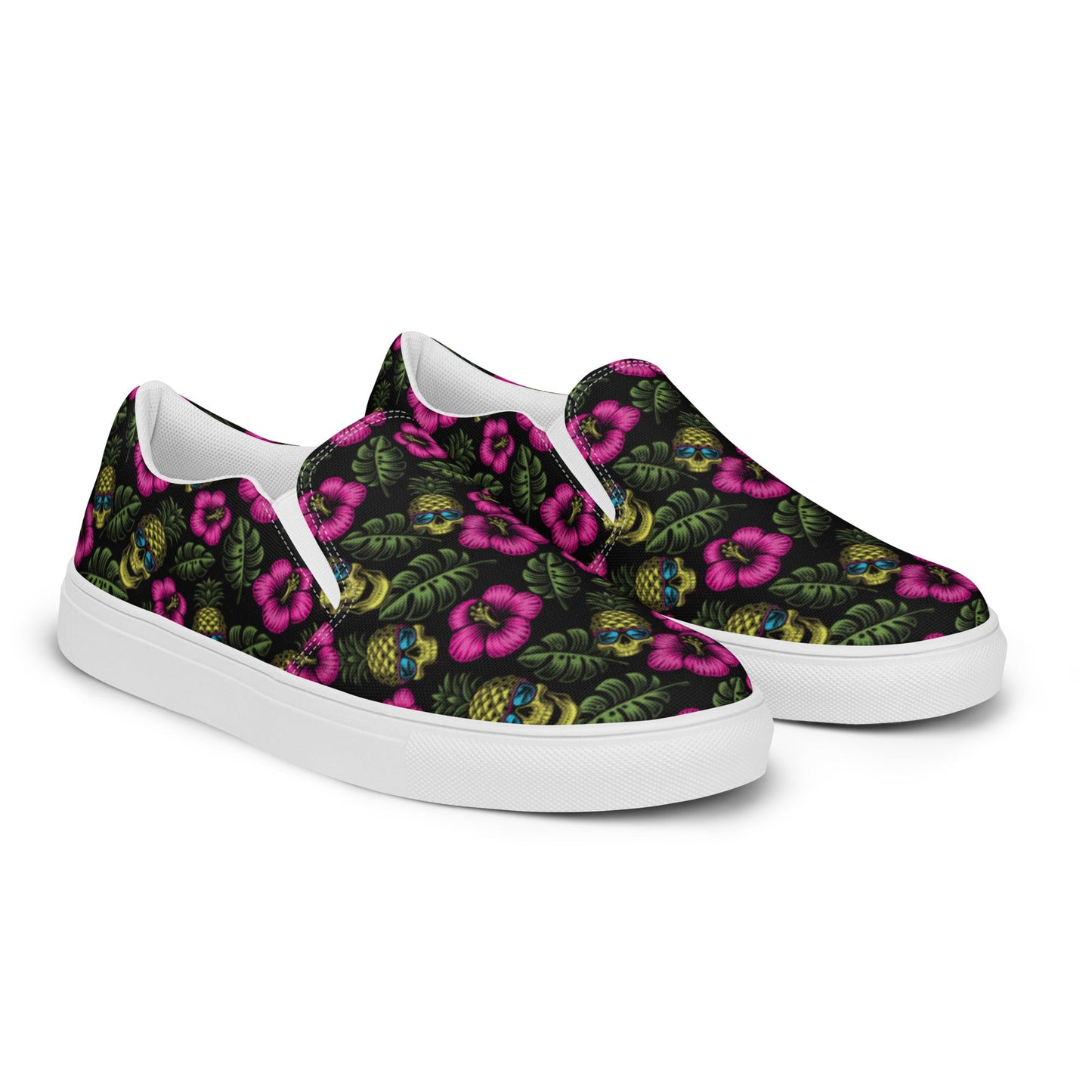 Rad Palm Pineapple Head Men’s Slip On Canvas Shoes